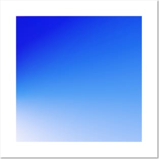 BLUE WHITE GRADIENT TEXTURE Posters and Art